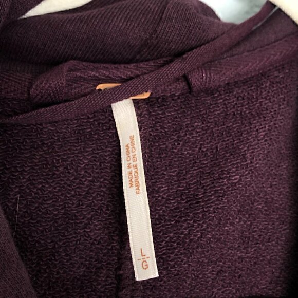 Free People Chelsea Cardigan Purple Lace Up Wrist Sleeve Cuff Large Jacket - Picture 3 of 7